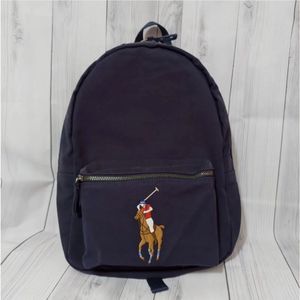 Polo Ralph Lauren Navy Blue Canvas Big Pony  Backpack